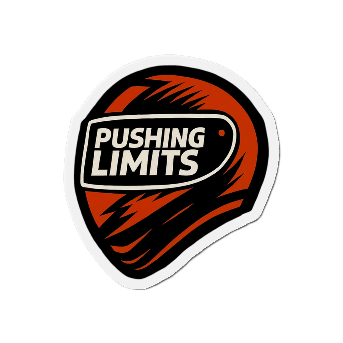 Pushing Limits Helmet Die-Cut Moto Magnet — KTM Orange