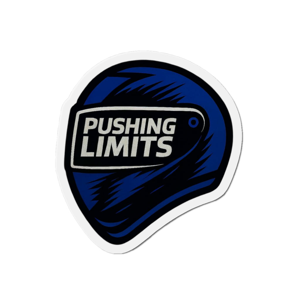 Pushing Limits Helmet Die-Cut Moto Magnet — Yamaha Blue