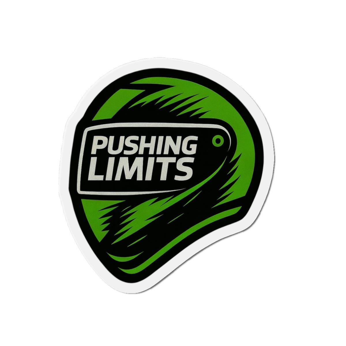 Pushing Limits Helmet Die-Cut Moto Magnet - Kawasaki Green