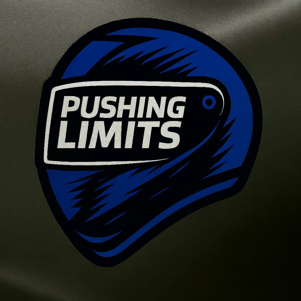 Pushing Limits Helmet Die-Cut Moto Magnet — Yamaha Blue